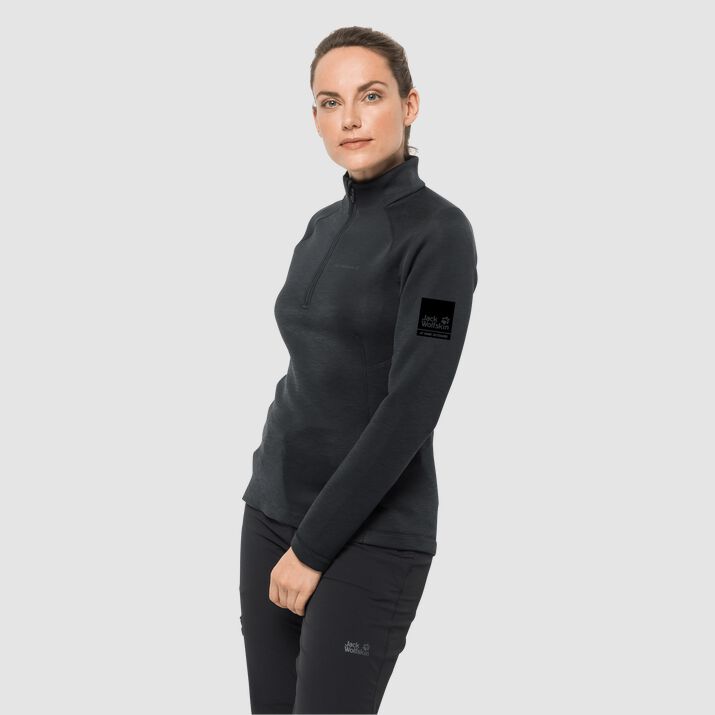 Polar Jack Wolfskin Athletic 1/2 Zip Mujer Negros Mexico-1749385